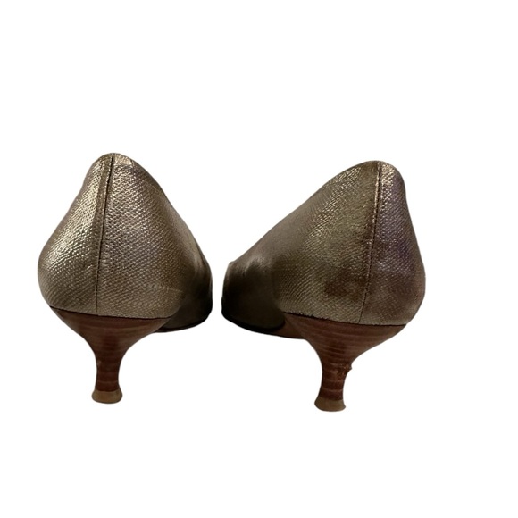 Gold Stuart Weitzman Kitten Heels - Picture 3 of 5